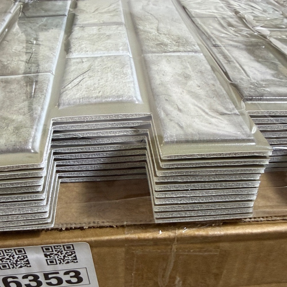 Peel and Stick Subway Tile Backsplash Dark Sage Stone Look NEW 20 Pieces 12”x12” - Picture 4 of 7